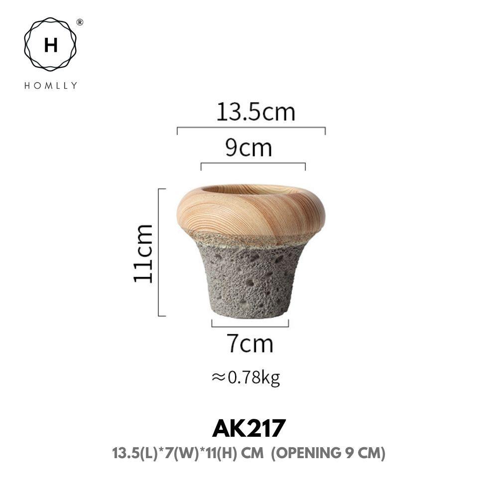 Homlly Nordic Cement Bonsai Green Flower Pot (Different Shapes)  ( X3PCS)