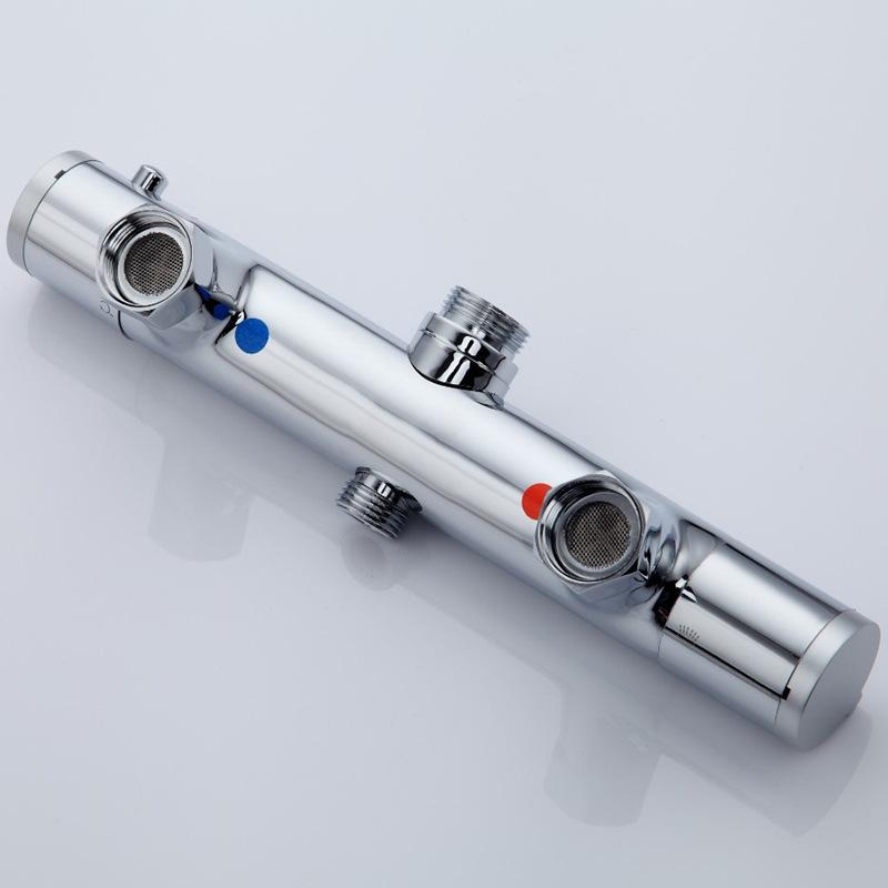 Thermostatic Bathtub Shower Faucet Chrome Thermostatic Mixer Value Dual Handle Wall Mounted Bathroom Shower Mixer Taps