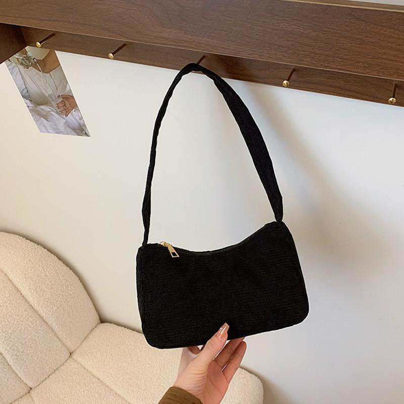 Chic Minimalist Spring 2024 Corduroy Handheld Women's Bag Stylish Small Square Purse