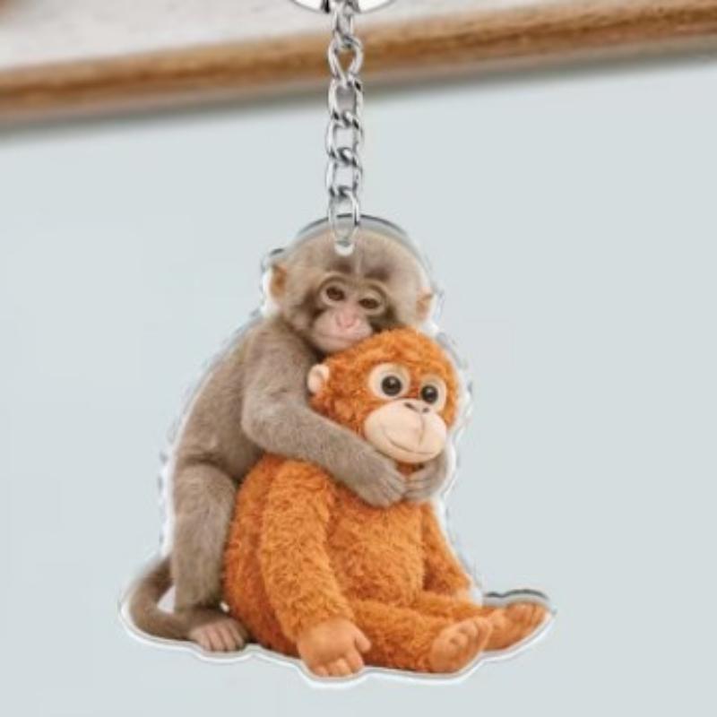 Punch The Monkey Plush Doll Keychain Cartoon Anime Toy Bag Pendant Colleague Desk Ornaments Gift