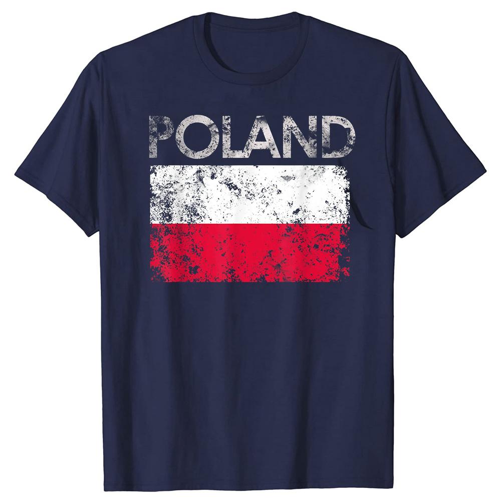 Funny Vintage Poland Flag Pride T Shirts Summer Style Graphic Cotton Streetwear Short Sleeve Polish Gifts Tshirt Mens Clothing
