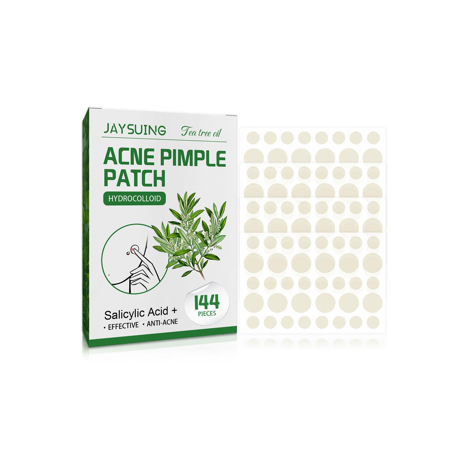 

144Pcs/set Acne Pimple Patches Translucent Matte Hydrocolloid Salicylic Acid Tea Tree Oil for Inflamed Acne Improve Skin Care