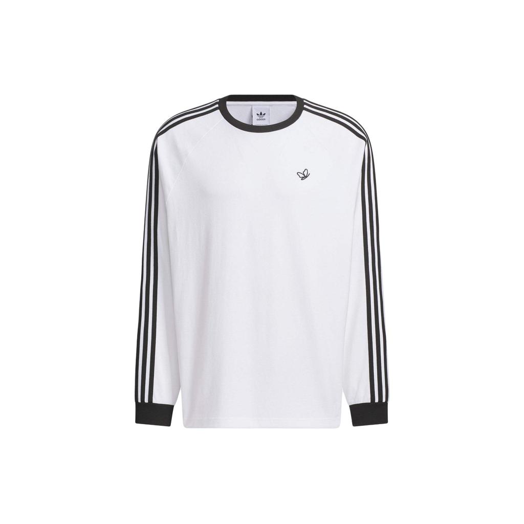 Adidas Originals Adicolor Series Loose Crew Neck Long Sleeve Printed T-Shirt Men Tops White JG1512