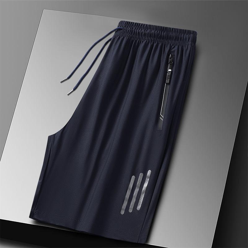 Men's Plus Size Quick-Dry Ice Silk Sports Shorts - Breathable, High Elastic Outdoor Casual Pants