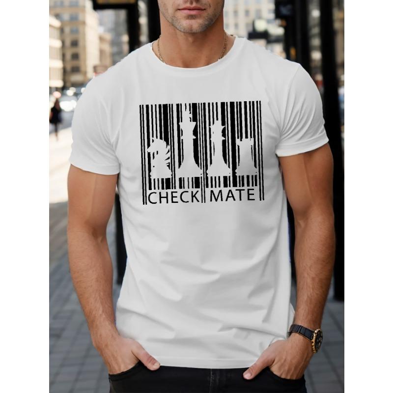 

European sizes Men s Casual Short Sleeve T-Shirt with Geometric Print - Breathable, Round Neck, Machine Washable - Perfect for Summer 4XL білий