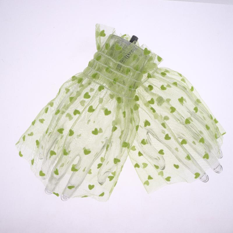 1 Pair Props Nail Tips Display Sleeve Fashion Accessory Nail Art Heart Tulle Photo Glove Fake Pleated Cuff Manicure Photography