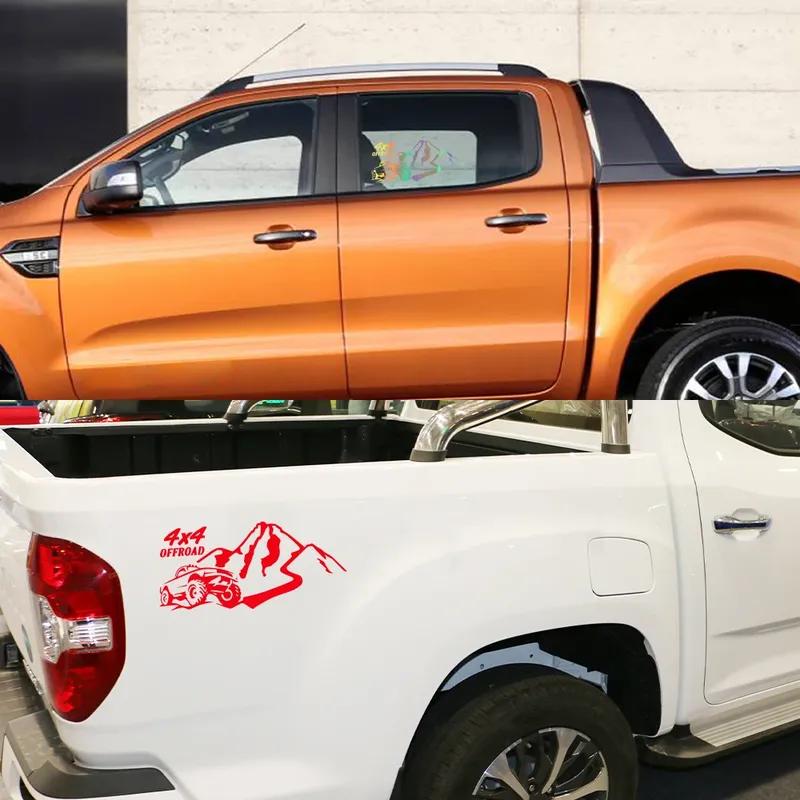 Car Sticker Pickup 4X4 Off Road Mountain Style Vinyl Decal Cover For Ford F150 Nissan NAVARA Mitsubishi L200 Triton Toyota Hilux
