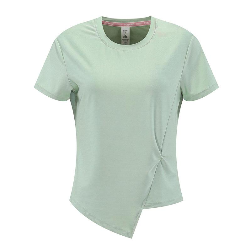 

Short-sleeved T-shirt Cut Design Split Hem Top S светло-зеленый
