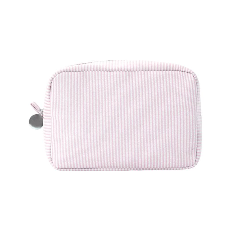 Toiletry Bag Stripe Makeup Bag Travel Cosmetic Bag Aesthetic Storage Bag Lovely Cosmetic Brush Case for Woman Girls