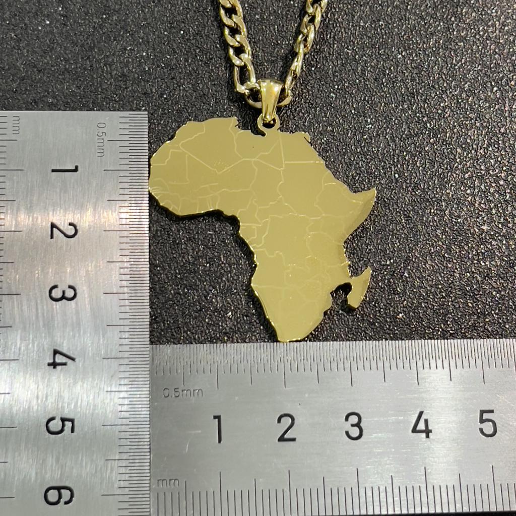 Drop Shipping Fabrik Kundenspezifisch Edelstahl Goldbeschichtet Trendig Afrika Karte Länder Karte Halskette für Heißverkauf