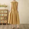 Sleeveless Plus Size Cotton Vintage New In Dresses for Women Casual Loose Long Summer Shirt Dress