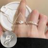 Korean S925 Silver Cross Military Flower Ring: Retro, Adjustable, Fashionable Hip-Hop Index Finger Design for Women.