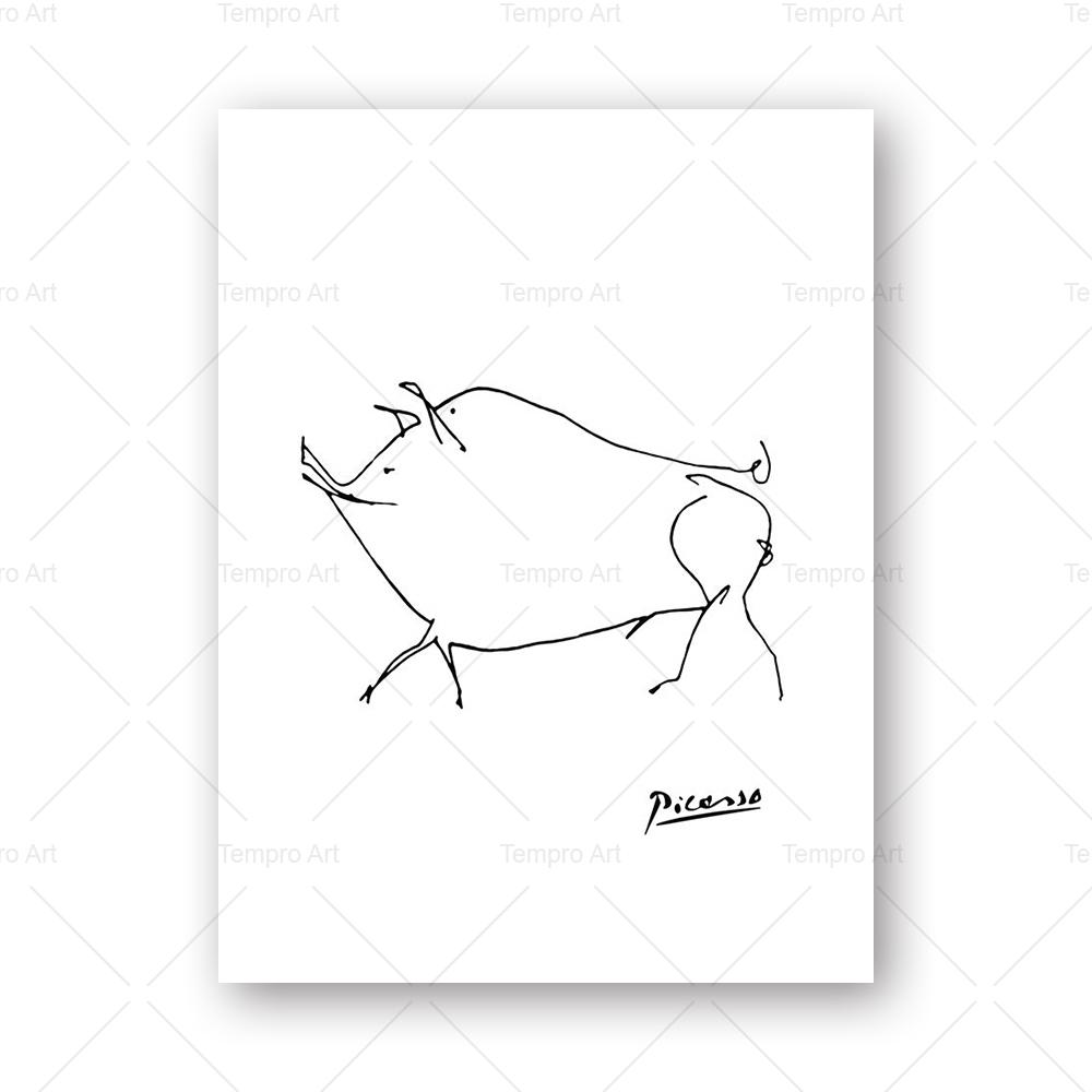 Picassova malba, abstraktní zvířata, skica, pečeť na plátně, pes, kočka, motýl, nástěnný umělecký plakát, skandinávská malba, domácí dekorace do obývacího pokoje