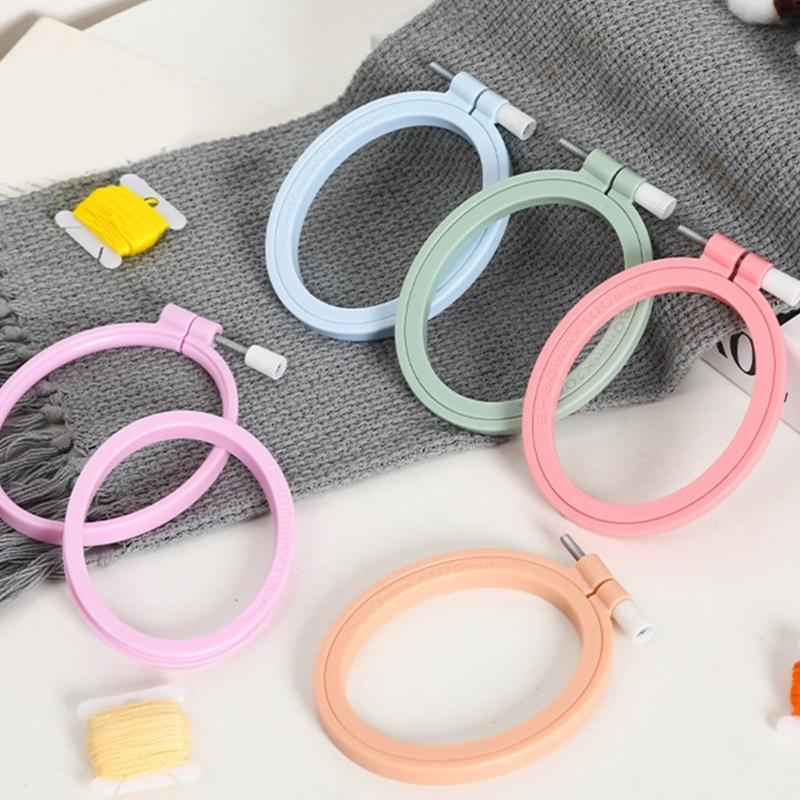 5Pcs Adjustable Embroidery Hoop with Spring Clip Oval Shape Stitching Frame for Embroidery Needlecraft Stitching Project