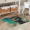 1PC Cyberpunk Skull Pattern Kitchen Rug Non-Slip Door Mat Pop design Bathroom Rug Bath Mat Carpet for Home Sink Laundry Decor
