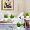 Artificial Plastic Eucalyptus Plants Small Indoor Potted Houseplants, Small Faux Plants for Home Decor Bathroom Office Farmhouse (Set 8)