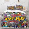 Graffiti Hip Hop Modern Street Art Bedding Set Boys Girls Twin Queen Size Duvet Cover Pillowcase Bed Kids Adult029