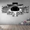 Salon Décoration Intérieure Murale 5 Pièces Gris Noir Œuvre d'Art Abstraite Moderne Impressions HD Affiche Modulaire Sans Cadre Peinture sur Toile