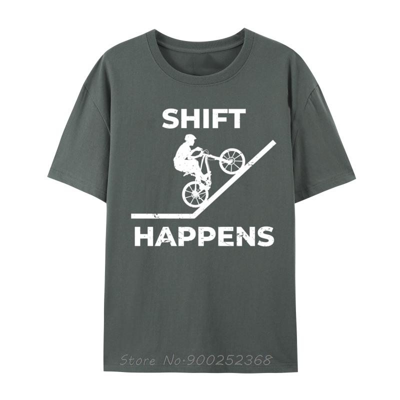 Shift Happens Funny Mountain Biking Cotton Men Fashionable TShirt Cotton Oneck Tops Tees Oversized T Shirt Summer Tshirt