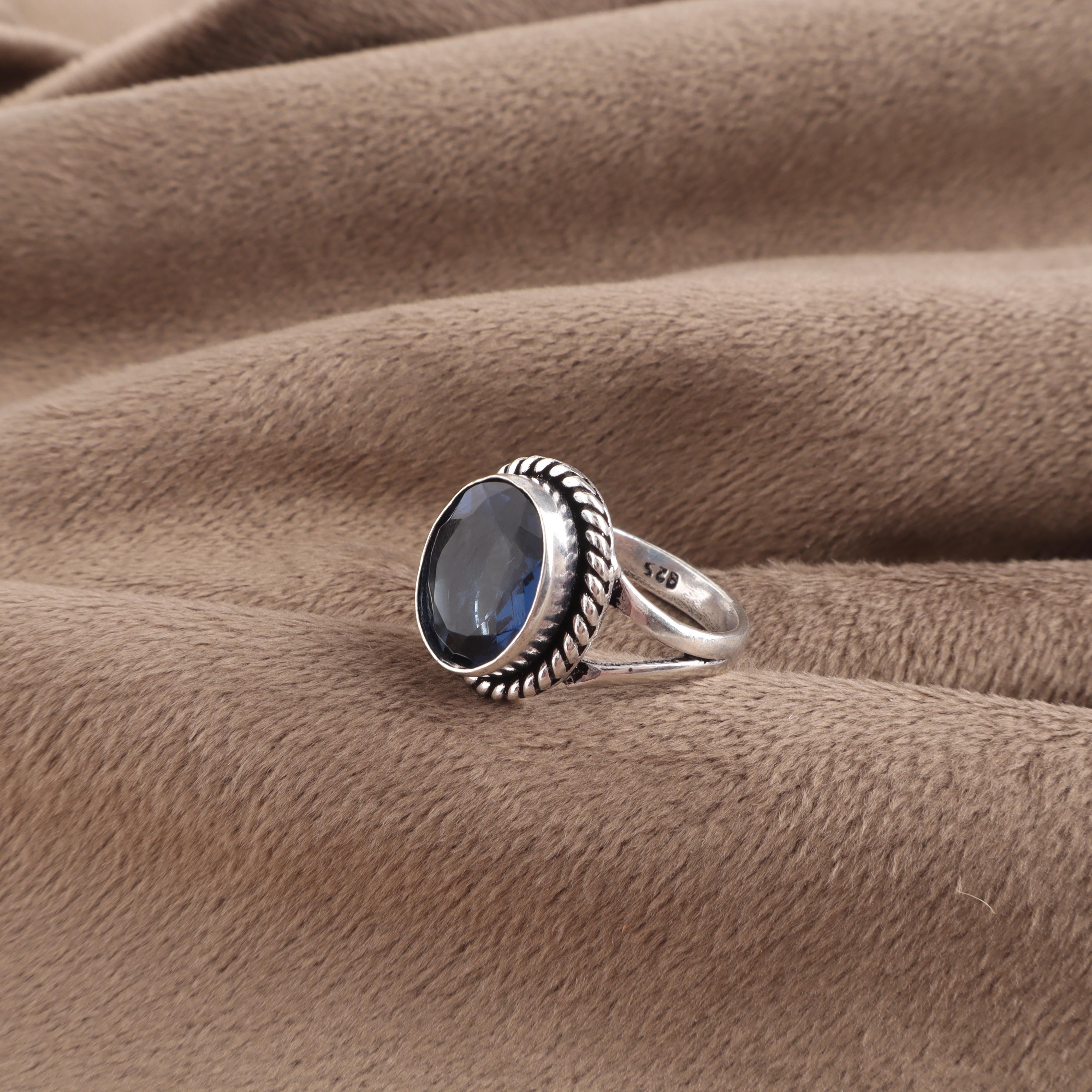 

London Blue Topaz Gemstone 925 Sterling Silver Statement Jewelry Pretty Ring Engagement Gift RR-84-16 4