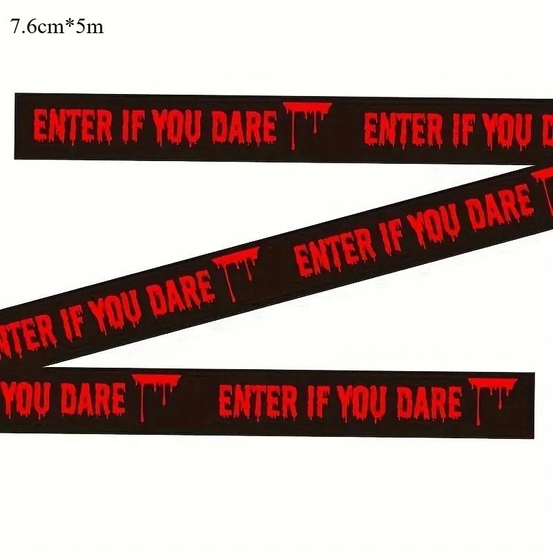 Halloween Isolation Caution Tape with Skull Design Perfect for Scene Decoration Party Props Thematic Supplies Spooky Events