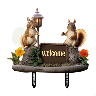Garden Stake Decoration 2D Acrylic Sign Artwork Decor Welcome Animal Plaque for Home