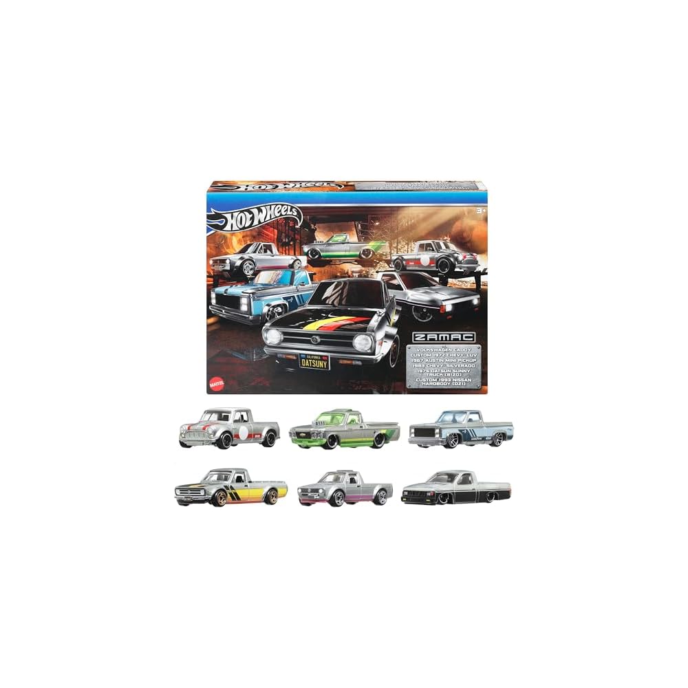 

Hot Wheels Zamac Multi-Pack Vehicle Toy Set 6 Cars for Ages 3 and Up Silver
