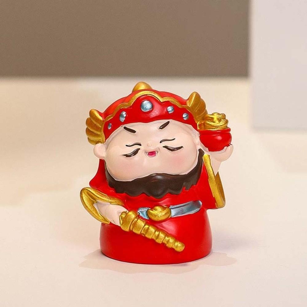 Resin Chinese Wealth God Ornament Guanyin New Year Mascot Doll  New Year Gift