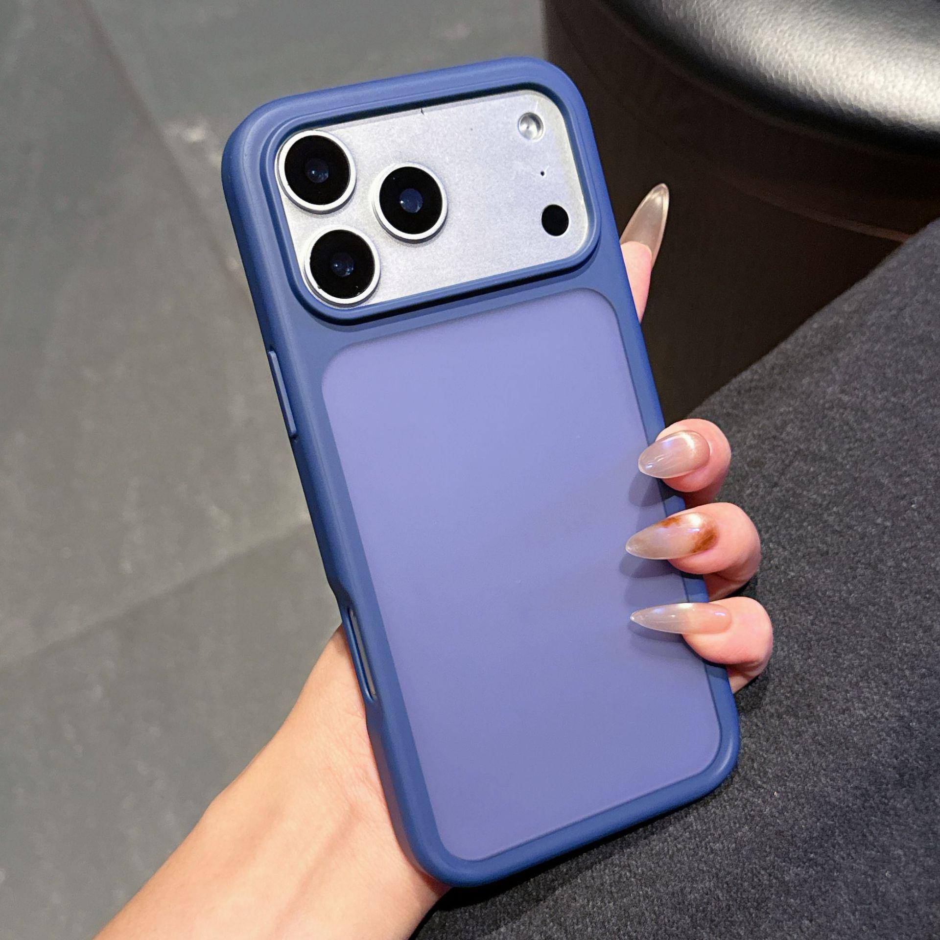 Matte Semi-Transparent Drop-Proof Case for iPhone 17 Pro Max/16/15 iPhone 16 глубокий синий