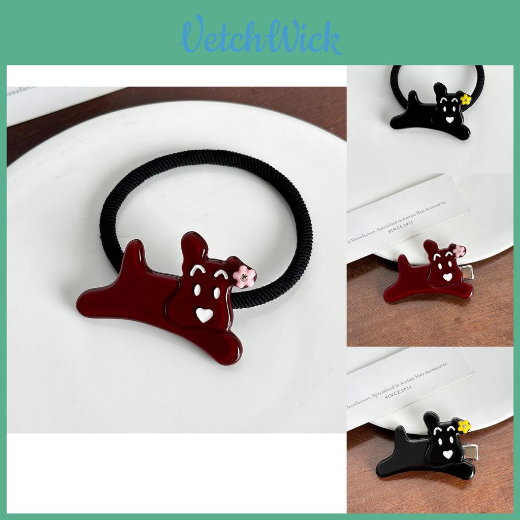 Adorable Dog-themed Acetate Hair Scrunchies And Clips For Playful Hairstyles