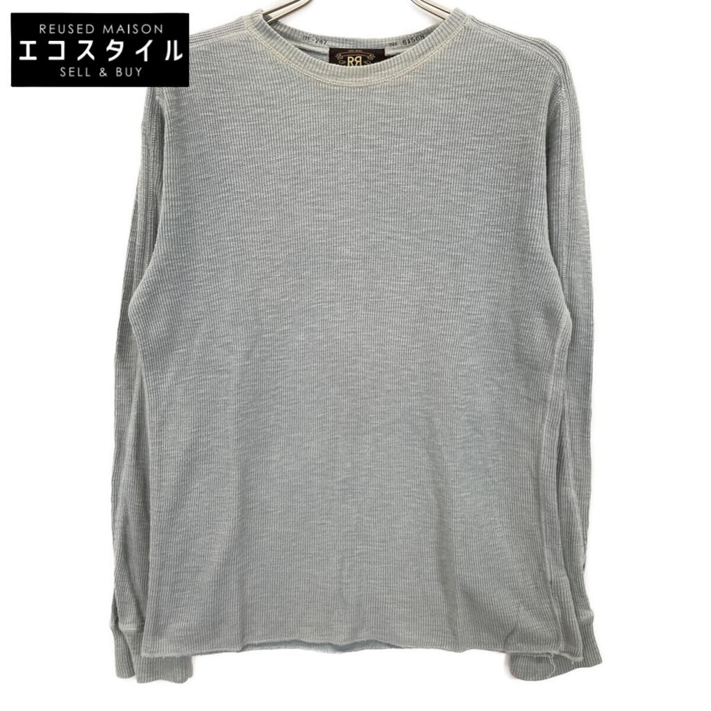 RRL Blue Cotton Thermal Long Sleeve T-shirt Tops M blueUsed