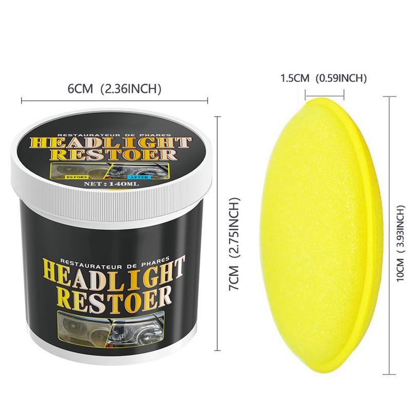 Headlight Yellow Remover 140ml Head Lights Cleaner With Sponge Head Lights Cleaner For Car Headlight Cleaners Car Headlight