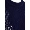 Navy Blue Openwork Knitwear Sweater Tctaw22ak0089