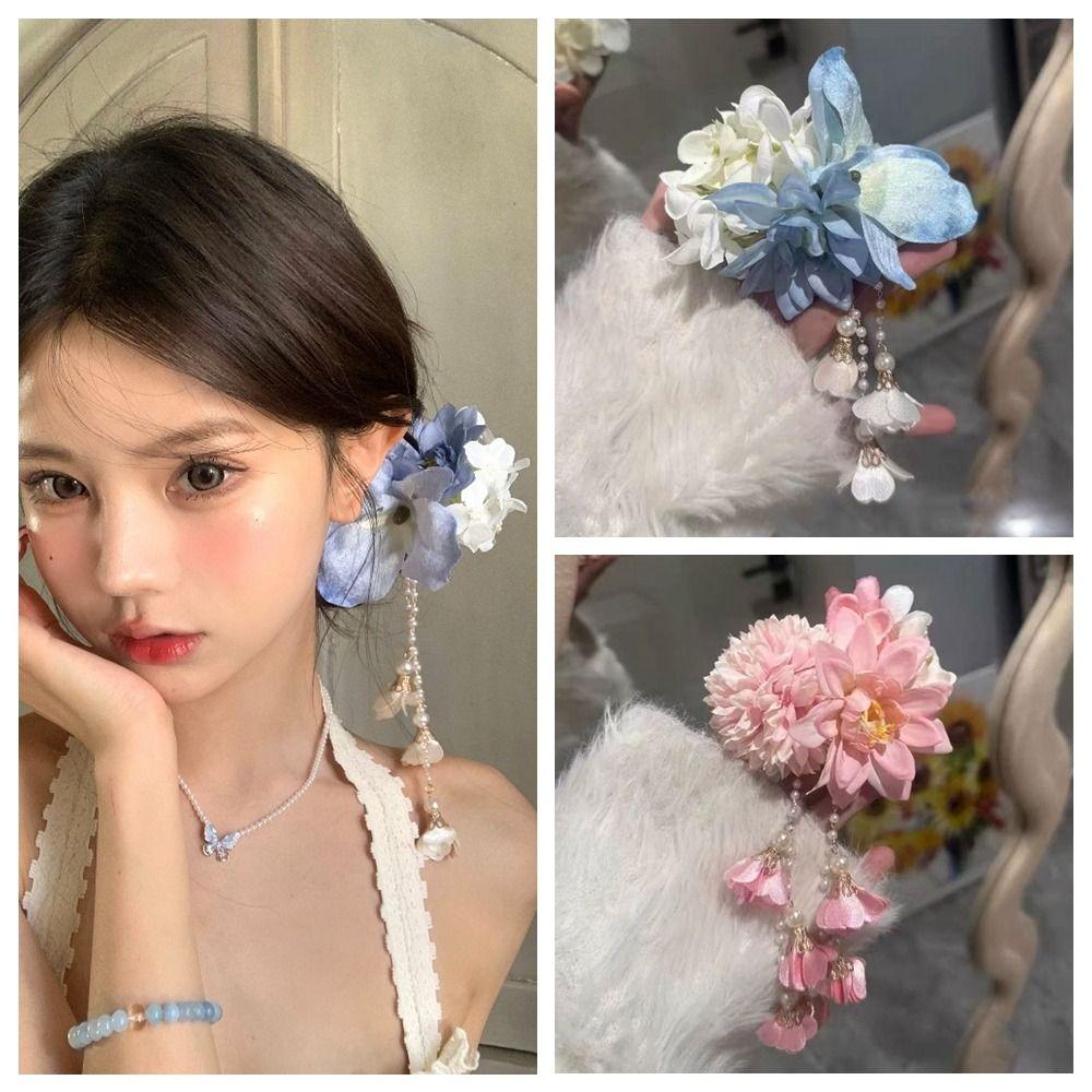 Headwear Hairpin Tassel Barrettes Fashion Lily Flower Hair Clip  Women