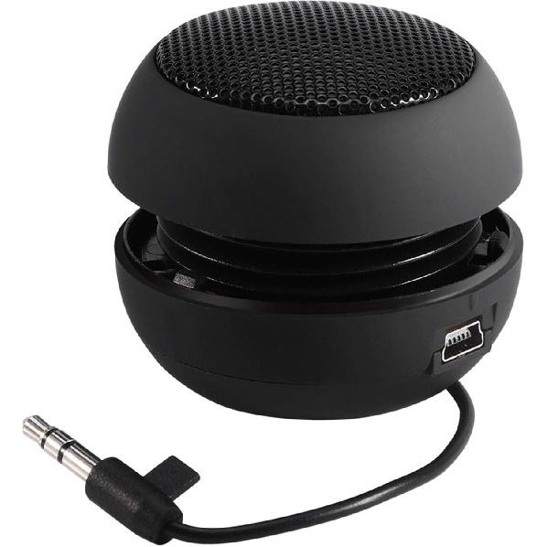 Mini Speaker, Retractable Speaker with USB Charging Cable, 3.5mm Audio Interface Portable Speaker for MP3, MP4, MP5, Mobile Phones, Computers(Black,