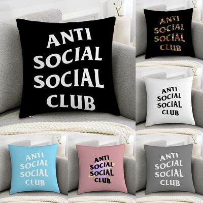 ANTI SOCIAL SOCIAL CLUB Pillow Case Sofa Decorative Home Double-sided Print Plush Square Throw Pillow Covers Cushion Decor Cover