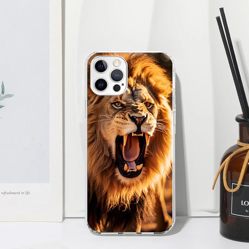 Lion Alpha Male Cub King Phone Case For Iphone 17 Air 16 15 Plus 16E 14 Pro Max 13 Mini 12 11 7 8 SE Fundas Soft Back Cover 17 A