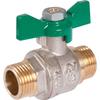 Ball Valve - SFÉRACO - NF Series - Nickel-Plated Brass - 3/4" Thread (20x27) - Green Controller