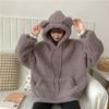 Winter Lamb Plush Coat Women's Teddy Bear Hoodie Women's Loose Jacket Women's College Style with Thickened Fleece