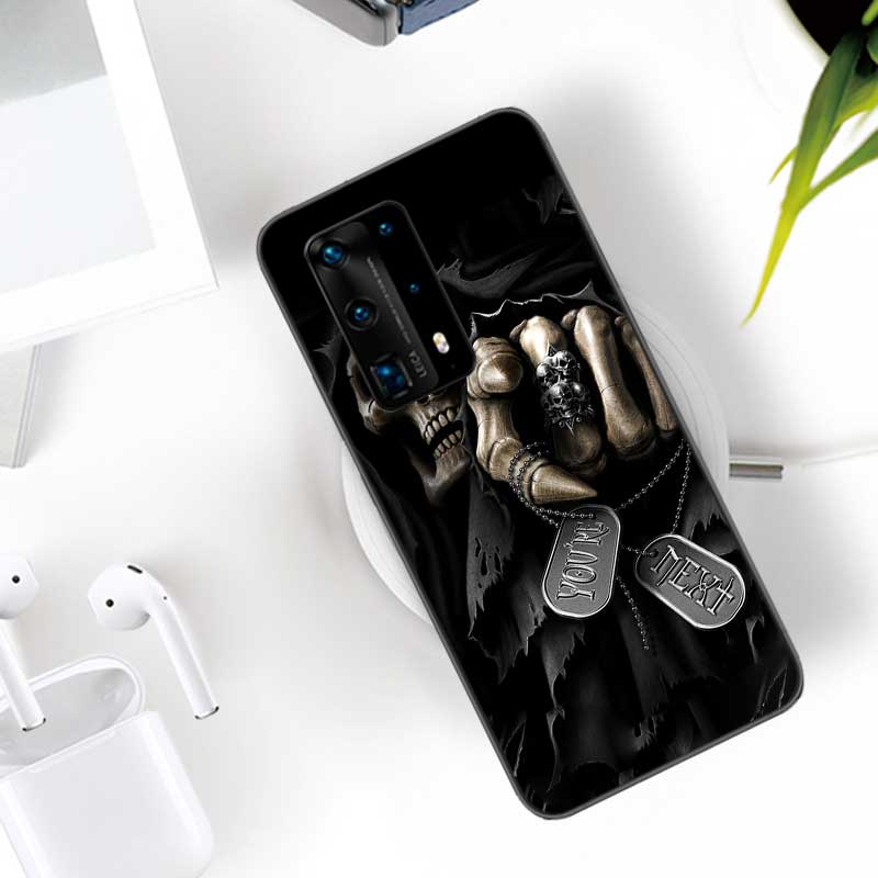 Grim Reaper Skull Skeleton Soft Clear Phone Case For Huawei P30 Lite P10 P20 P40 P50 Pro Mate 40 Pro 30 20 10 Lite Cover Silicon