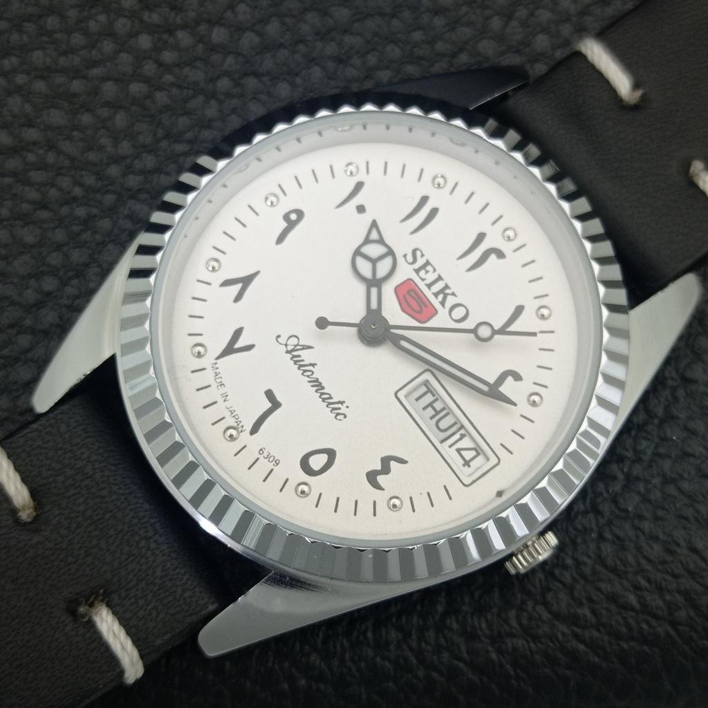 REACONDICIONADO SEIKO 5 AUTOMÁTICO 6309A VINTAGE JAPÓN PARA HOMBRE BLANCO a442481-1