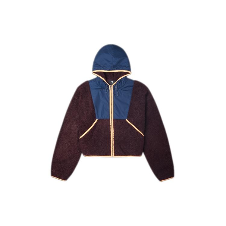 (WMNS) Converse Full Zip Fleece Hooded Jacket Asia Sizing  Red Currant  Women s 10020285-A03 XL