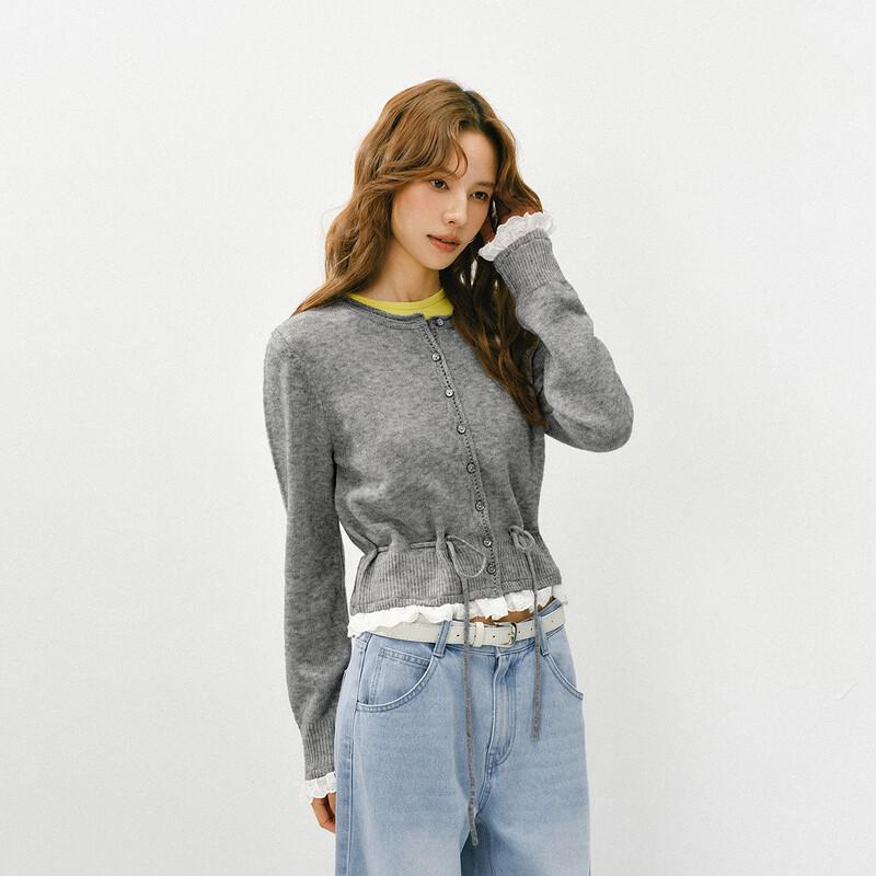 Semir Women's Short Lace Knit Cardigan