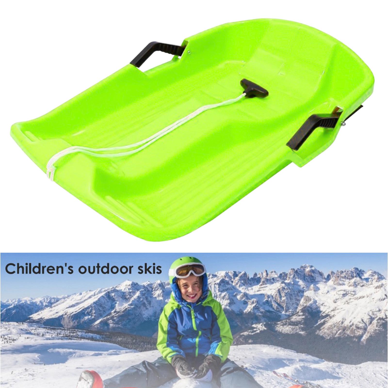 Planche de Ski Portative en Plastique pour le Ski d'Hiver, Planche de Luge sur Neige avec Grande Poignée pour Enfants et Adultes, Planche sur Neige, Gazon et Sable