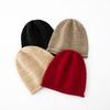 Women 100% Pure Cashmere Beanie Hat Wheat Ear Knit Pattern Winter Warm Soft Slouchy Skullies Cap Cold Weather Accessory