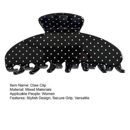 Französische Retro Tupfen Haarklammer Große Größe Haarspange für Dickes und Mittellanges Haar Mode Haaraccessoire