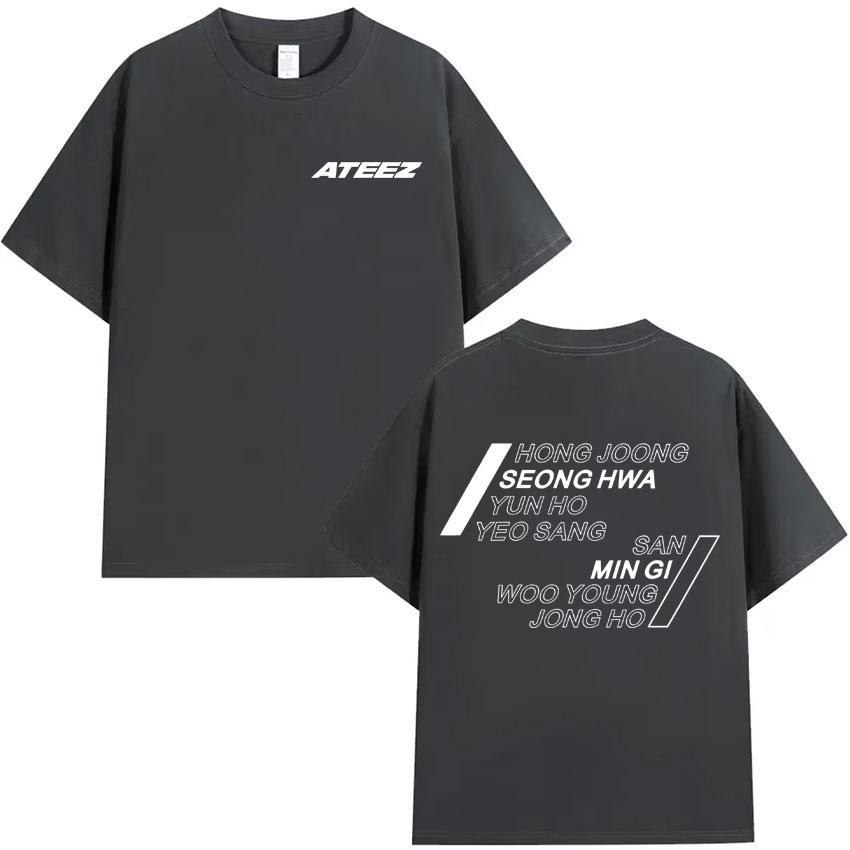 Ateez 2025 World Tour Tshirts Hongjoong Seonghwa Yunho Yeosang San Mingi Wooyoung Jongho Graphic Short Sleeve Tshirt Streetwear
