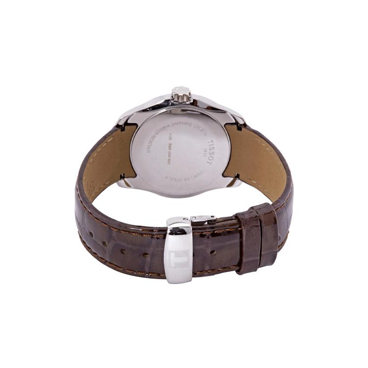 Tissot Kutu Collection Quartz Movement Women's Watch 32mm Silver Dial Stainless Steel Case Leather Strap T035.210.16.031.03