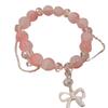 Süßes Rosa Perlenarmband Für Frauen Mädchen Owknot Anhängerarmband Exquisite Ästhetische Schmuckgeschenke