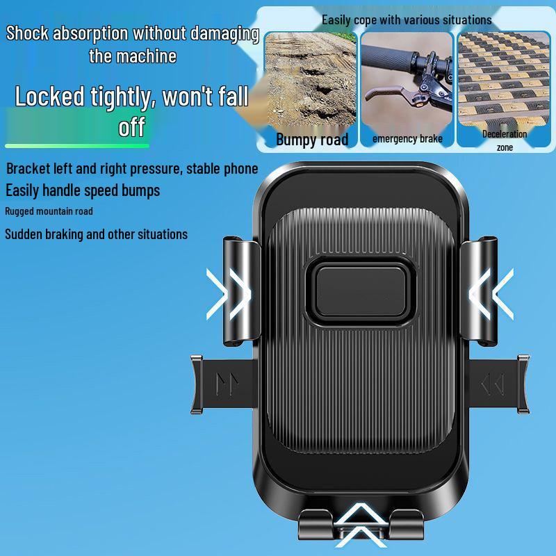 2025 Shockproof Electric Bike Phone Holder: Anti-Shake, Rearview Mirror Design for Food Delivery Riders